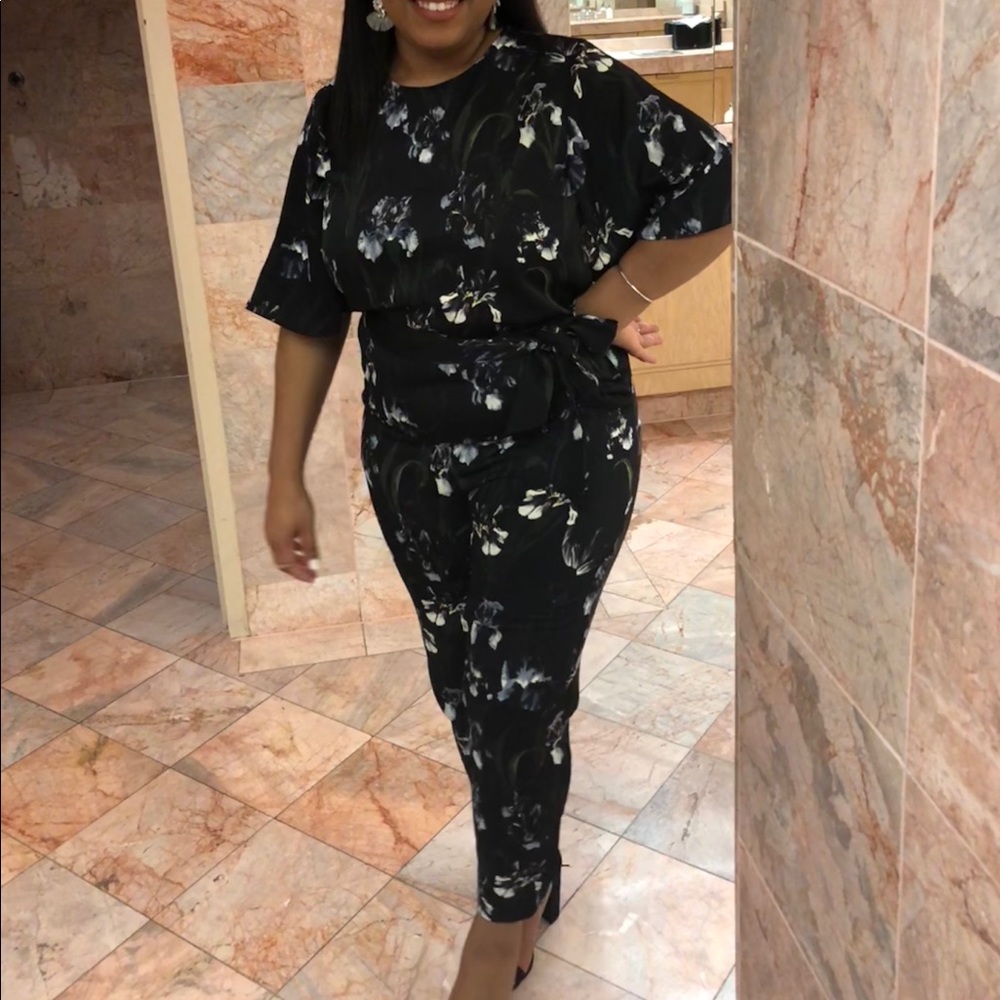 H&M floral jumpsuit! Perfect for wedding or special occasion.